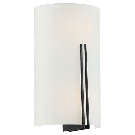 ACCESS LIGHTING Prong, 2 Light LED Wall Sconce, Matte Black Finish, White Glass 20446LEDDLP-MBL/WH